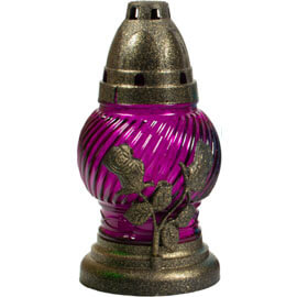 Лампада со свечой «Роза» фиолетовая